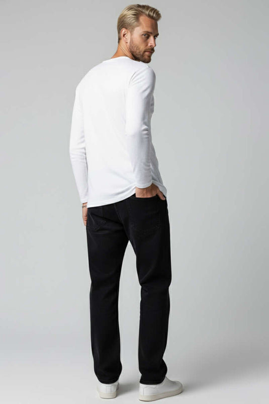 Button Detail Men's Sweatshirt White