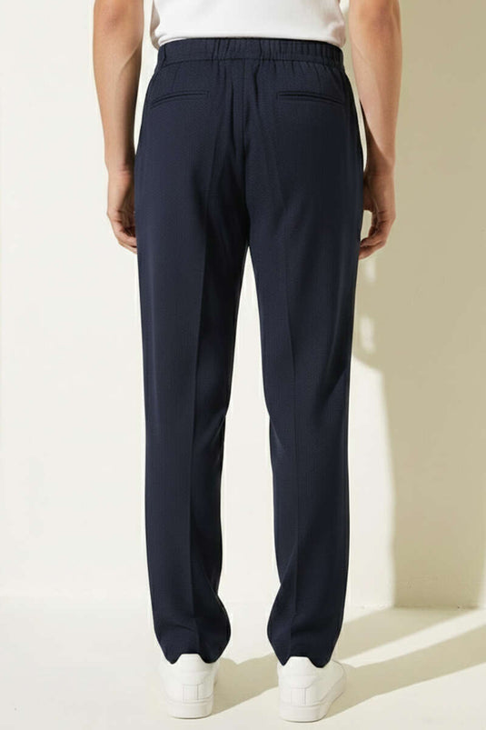 Düğmeli Baggy Erkek Pantolon Lacivert