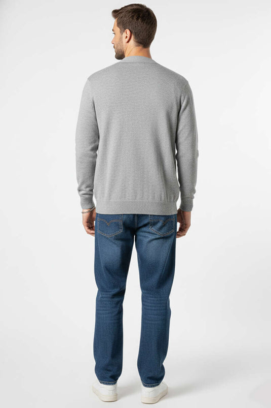 Düğmeli Erkek Triko Hırka Gri