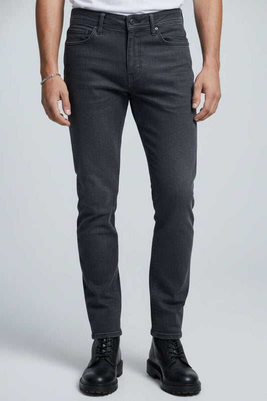 Pantalon en gabardine boutonnée pour homme, bleu marine