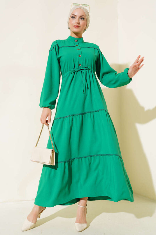 Buttoned Lace Dress Benetton