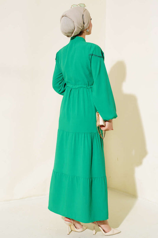 Buttoned Lace Dress Benetton