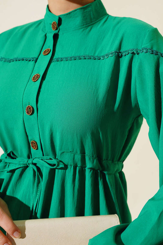 Buttoned Lace Dress Benetton