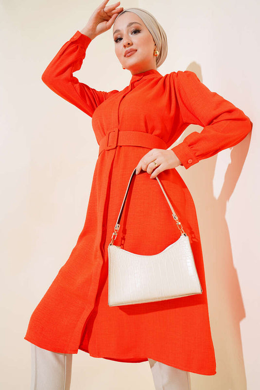 Tunique Col Boutonné Alizarine