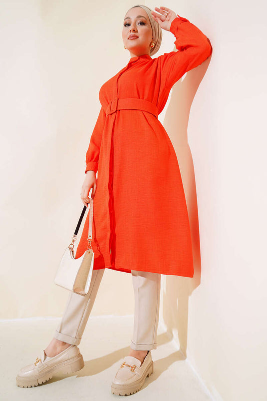 Tunique Col Boutonné Alizarine