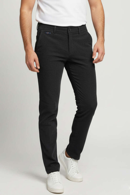 Pantalon homme en velours noir à boutons