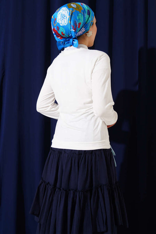 كارديجان قصير من الفيسكوز بأزرار بلون البيج الفاتح