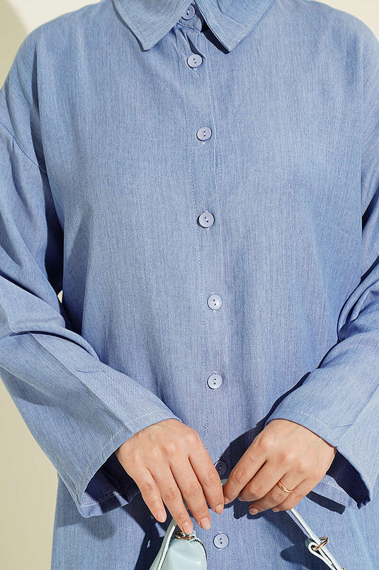 Completo Due Pezzi Con Bottoni In Blu