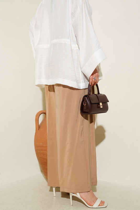 Pantalon décontracté boutonné Latte