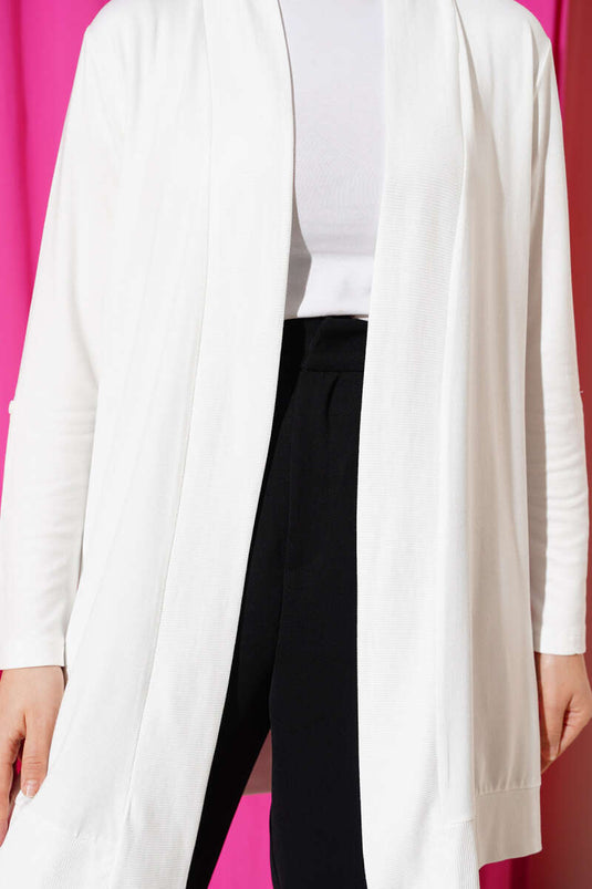 Cardigan ample sans boutons blanc