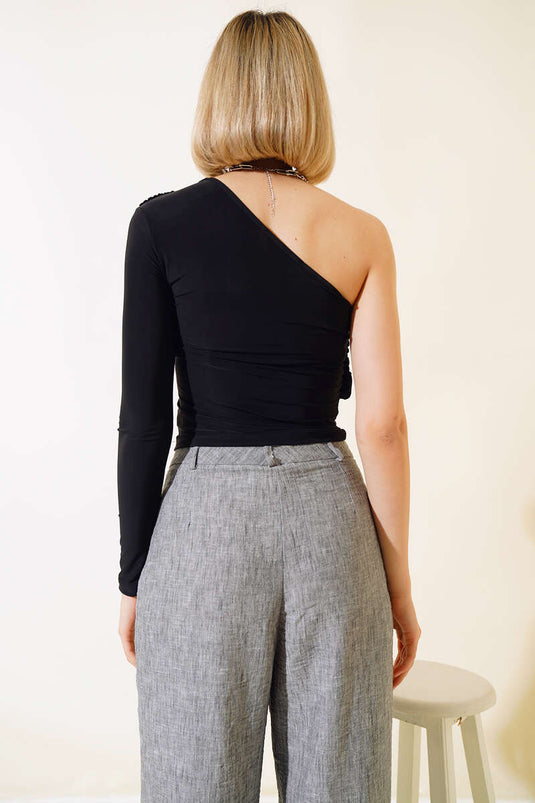 Off-Shoulder Blouse Black