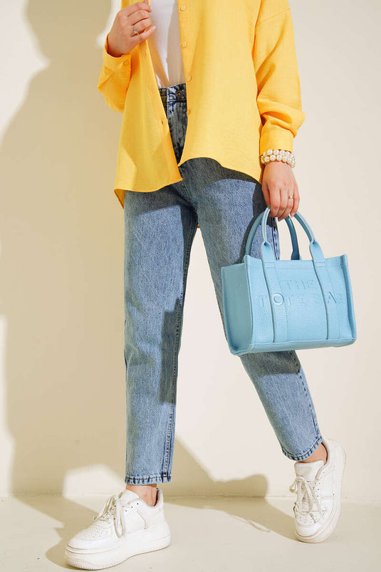 Düz Boyfriend Bondi Orta Kar Pantolon