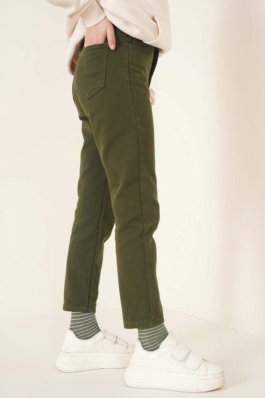 Straight Boyfriend Haki Pants