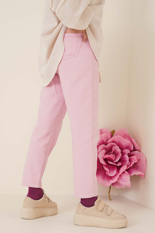 Rechte Boyfriend roze broek