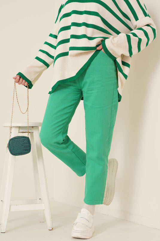 Straight Boyfriend Green Pants