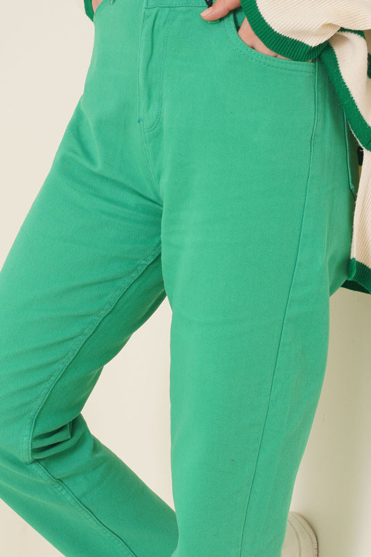 Straight Boyfriend Green Pants