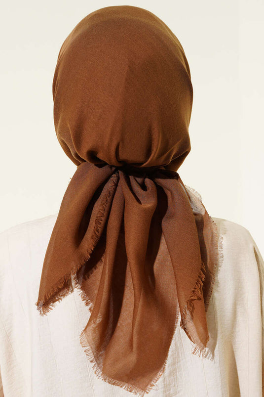 Foulard en coton Düz Flamu marron clair