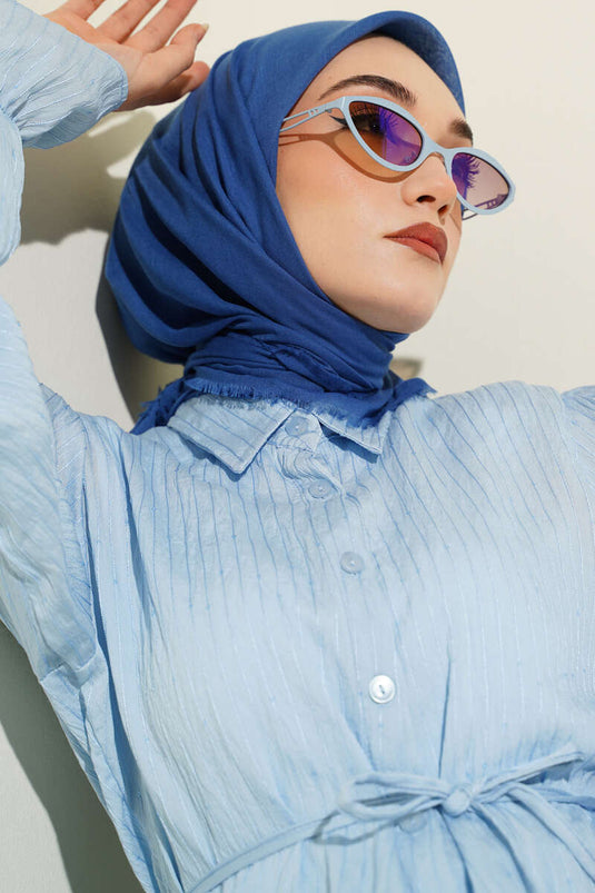 وشاح قطني فلّامو أزرق