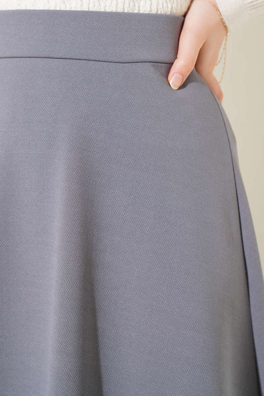 Straight Flared Skirt Gray