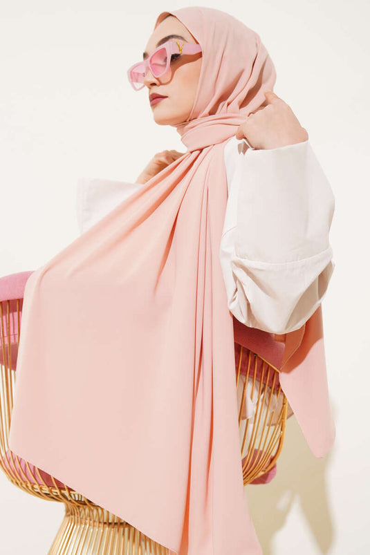 Plain Medina Silk Shawl Powder