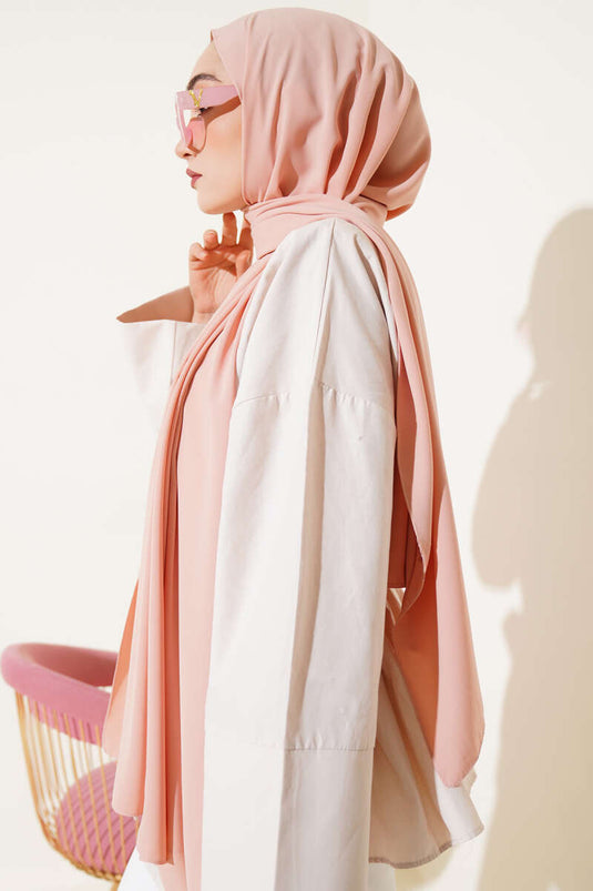 Plain Medina Silk Shawl Powder