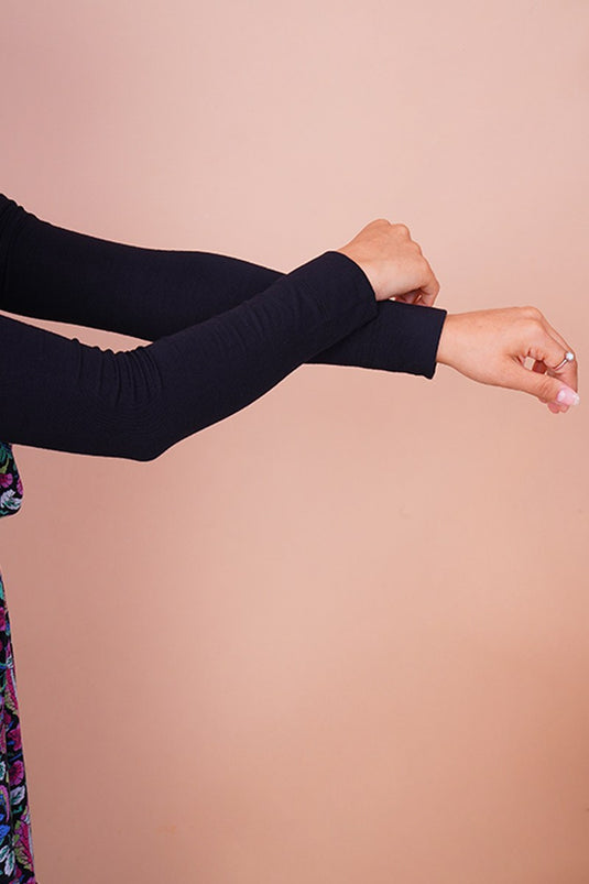 Plain Black Modest Sleeve
