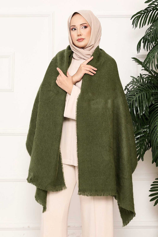 شال الكتف السادة بلون الكاكي
