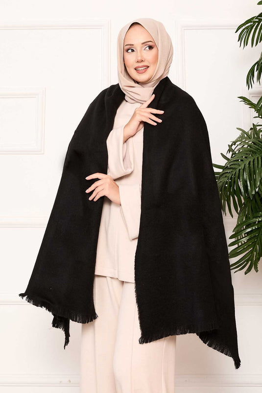 Düz Omuz Şalı Siyah