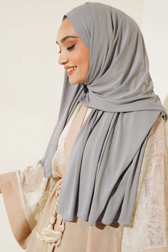 Düz Penye Şal Gri