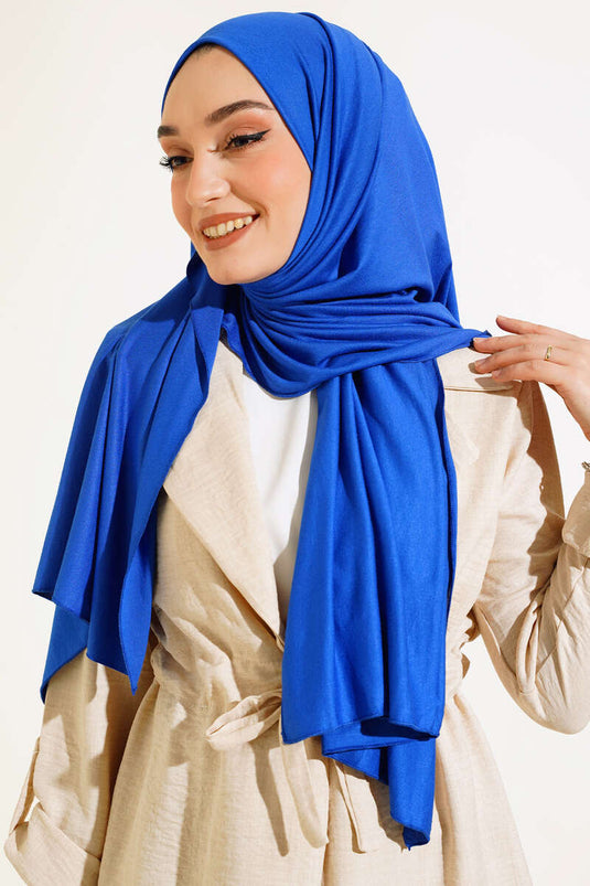 Châle Sax en coton peigné uni