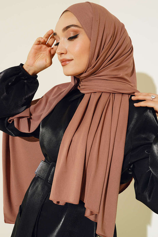 Châle Coton Peigné Uni Cannelle