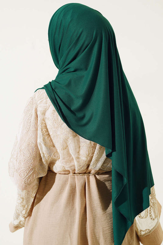 Châle Coton Peigné Uni Émeraude