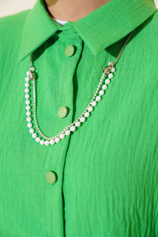 Plain Oversized Shirt Green