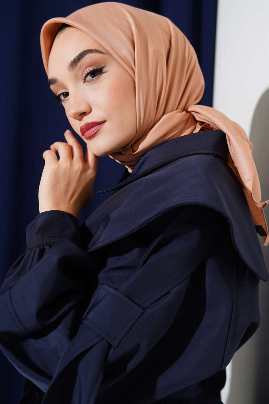 Écharpe douce unie couleur pêche -136