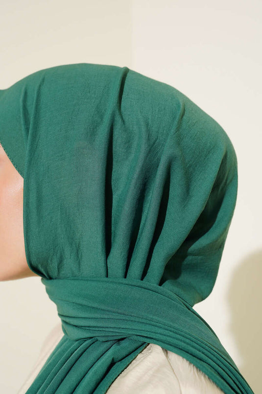 Düz Soft Kraş Şal Zümrüt Yeşili