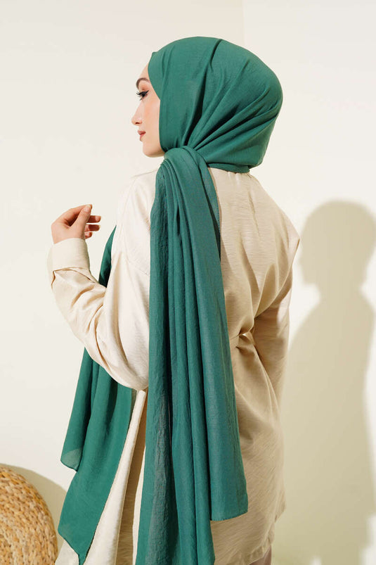 Düz Soft Kraş Şal Zümrüt Yeşili