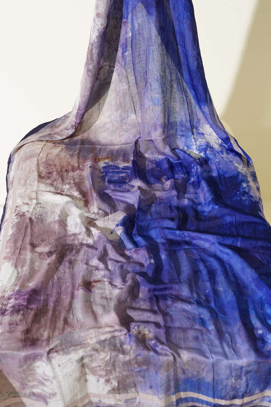 Ebruli Desen Bambu Kraş 3'lü Şal Seti Asorti 1