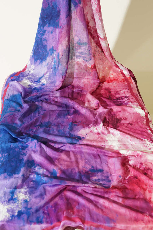 Ebruli Desen Bambu Kraş 3'lü Şal Seti Asorti 1