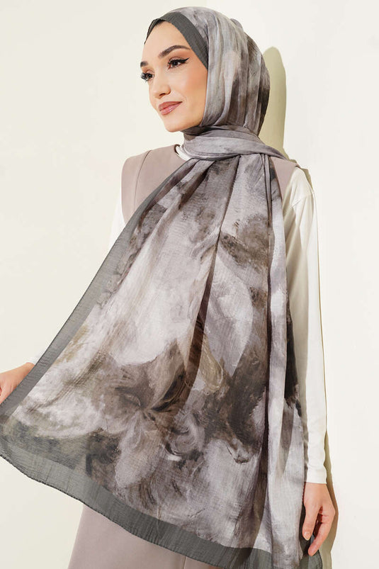 Variegated Pattern Muslin Shawl Emerald