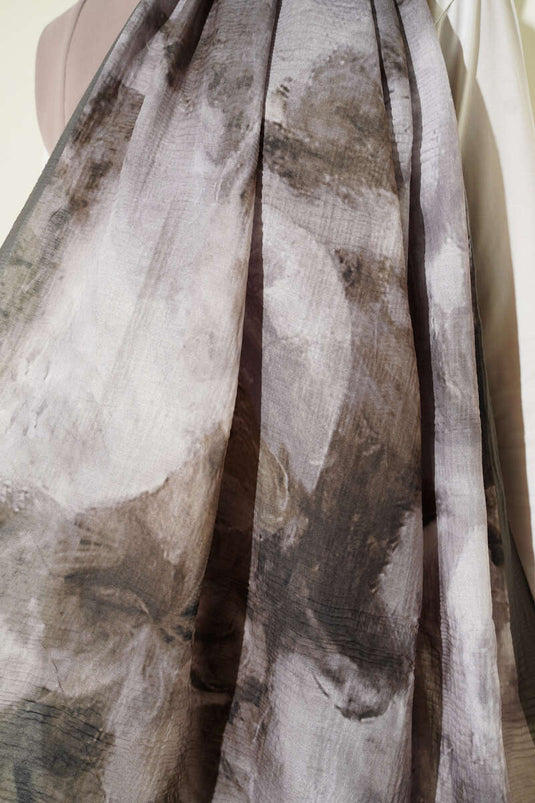 Variegated Pattern Muslin Shawl Emerald