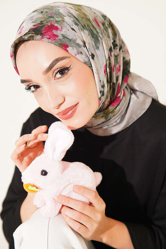 Ebruli Desenli Eşarp Nefti