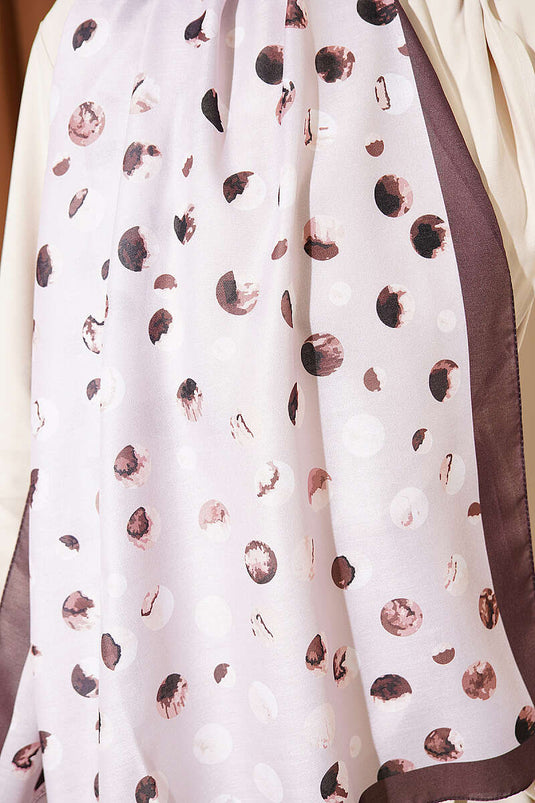 Écharpe à motif pois Ebruli beige marron