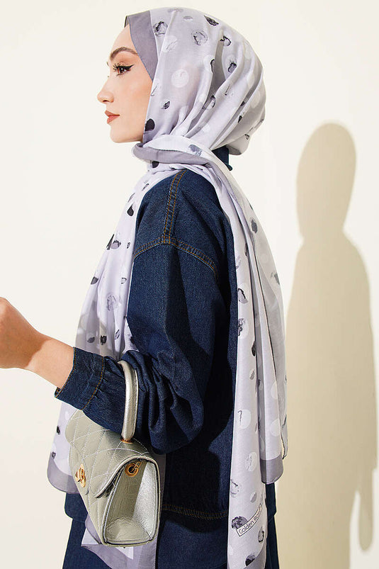 Foulard à motif pois Ebruli gris