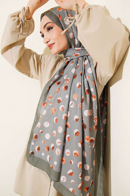 Foulard à motif pois Ebruli kaki