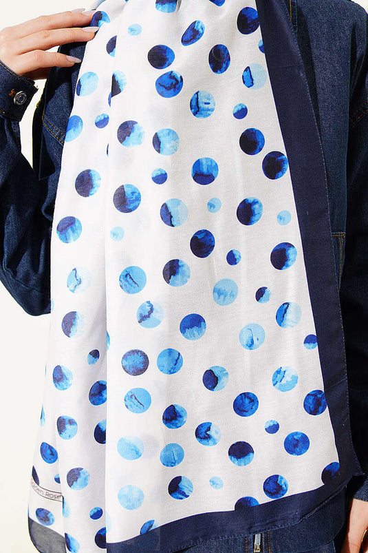 Foulard à motif pois Ebruli bleu marine écru