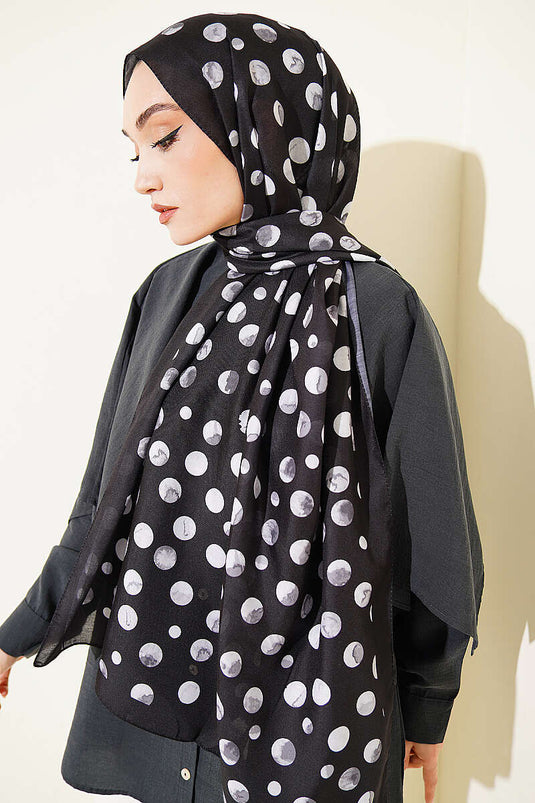 Foulard à motif pois Ebruli noir