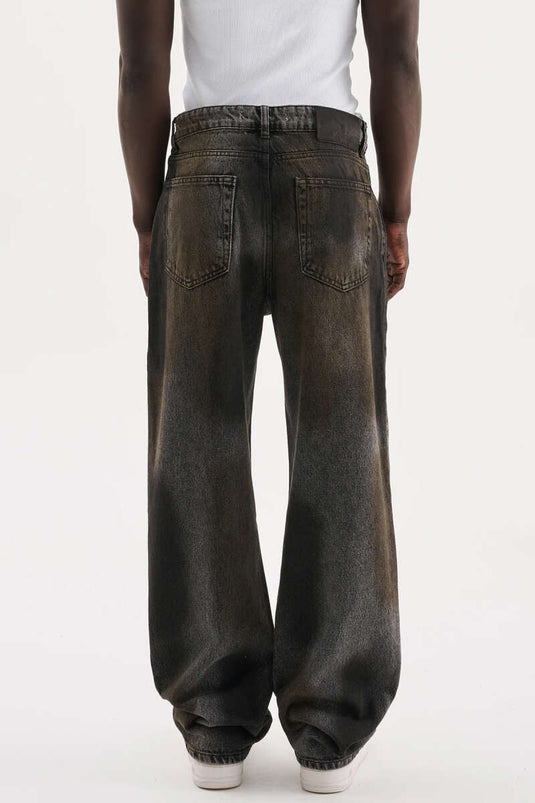 Stylish Loose-Fitting Men's Denim Trousers Anthracite