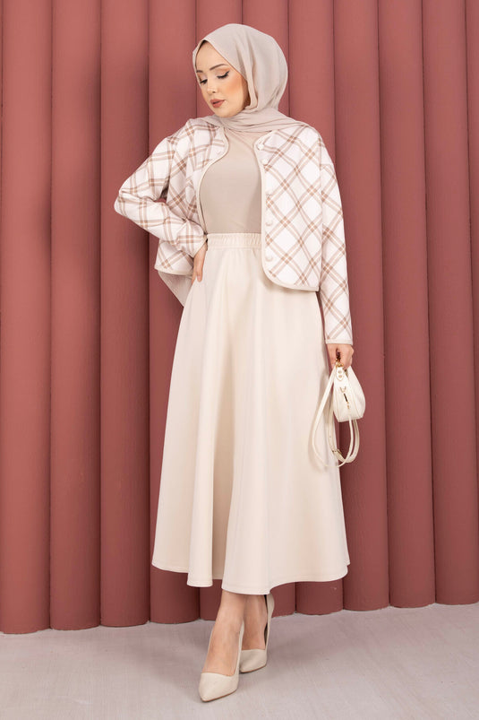 طقم جاكيت وتنورة قصيرة إيكوز بيج