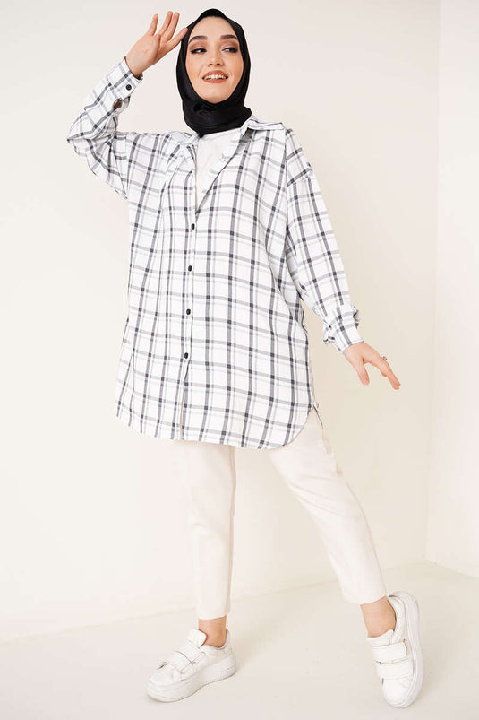 Ekose Desen Gömlek Siyah