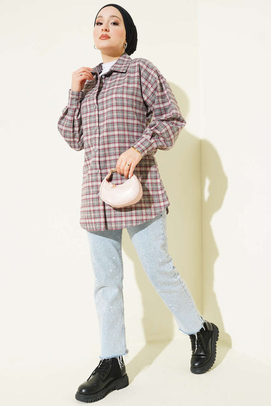 قميص مزخرف بحجارة إيكوزي، رمادي كايراك